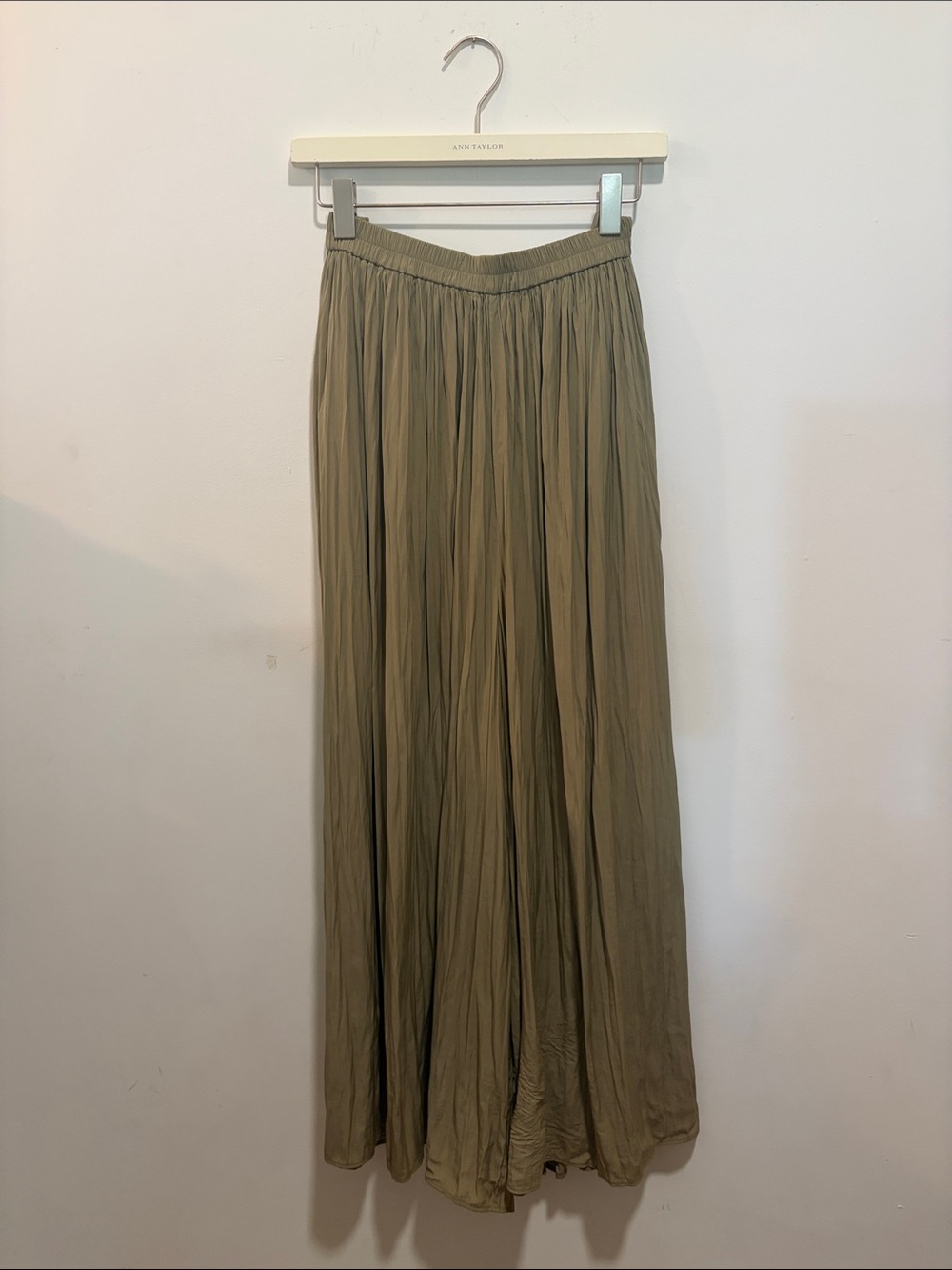 Uniqlo wide leg pleased pants - Olive Green